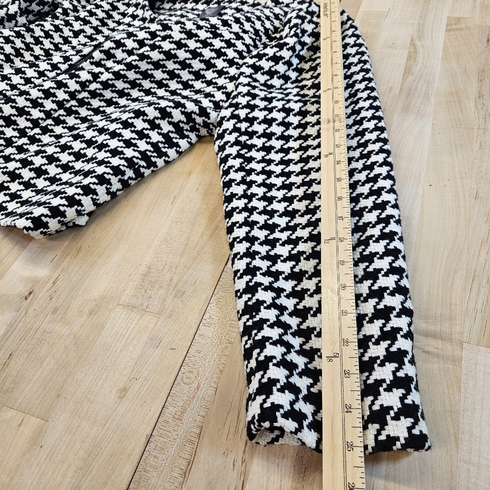 Vince Camuto NWT White/Black Houndstooth Puff Shoulder Moto Jacket Size 2X - Picture 9 of 14
